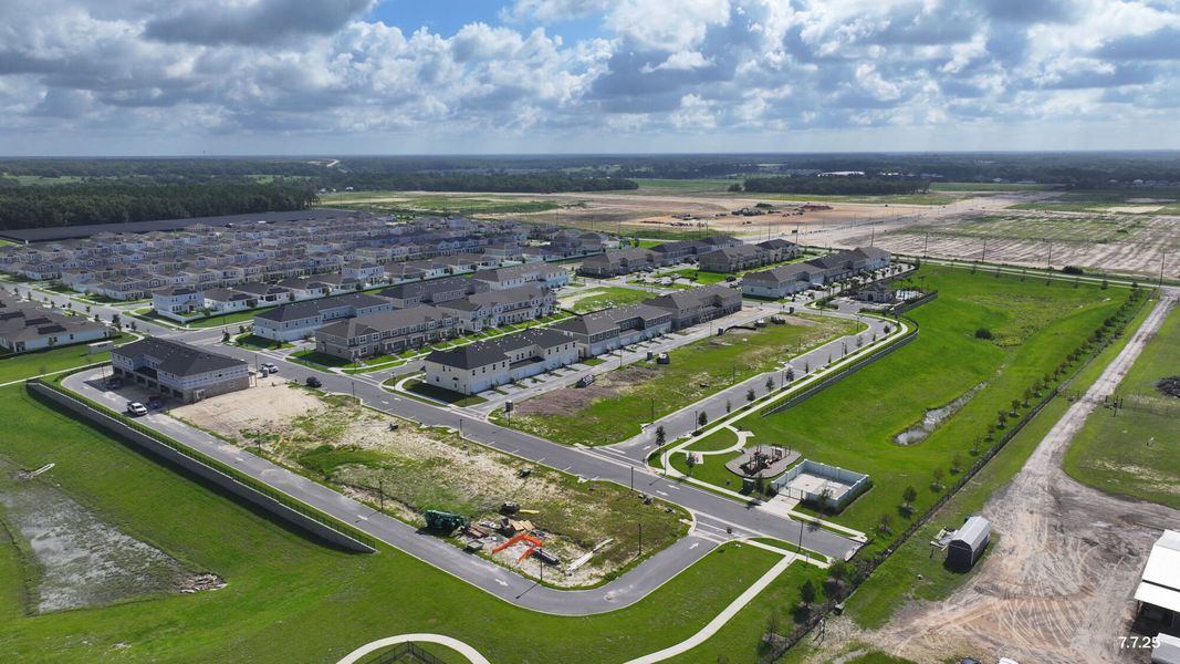 Aerial view of the Gardenia Reserve community in Apopka, FL, showing layout and nearby surroundings (Image 12). Aerial view of the Gardenia Reserve community in Apopka, FL, showing layout and nearby surroundings (Image 12).