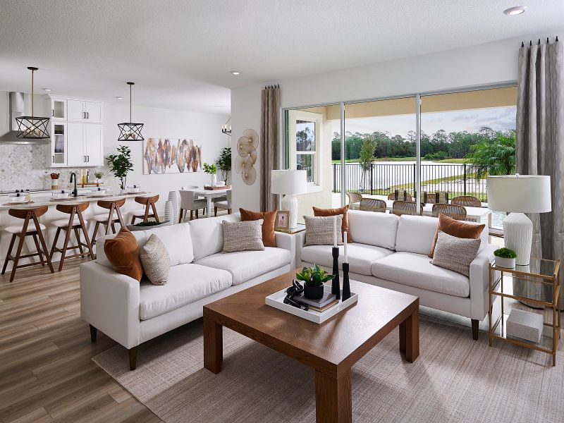 Great room modeled at Legends Preserve Great room modeled at Legends Preserve