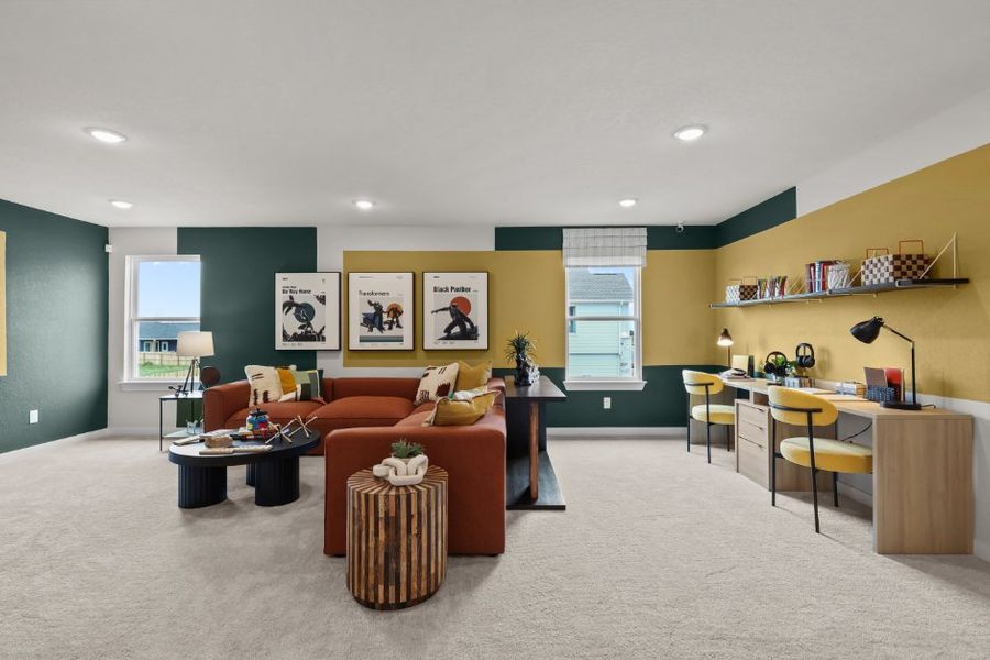 A room with a couch and a table. A room with a couch and a table.
