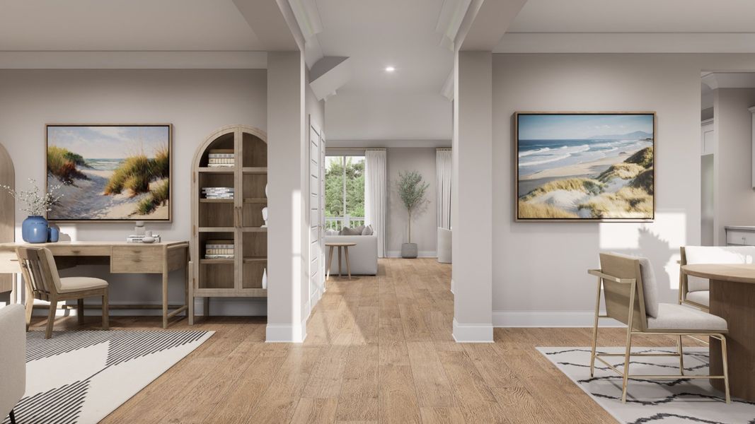 Furnished interior in a model home at Rivers Reach in Yemassee (Image 24). Furnished interior in a model home at Rivers Reach in Yemassee (Image 24).