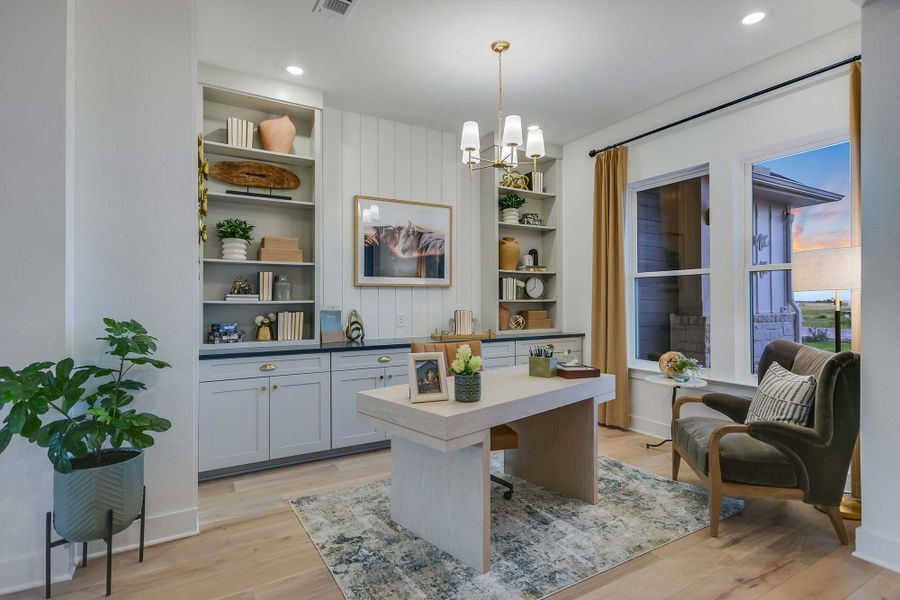 Furnished interior in a model home at Leander Estates in Leander (Image 6). Furnished interior in a model home at Leander Estates in Leander (Image 6).