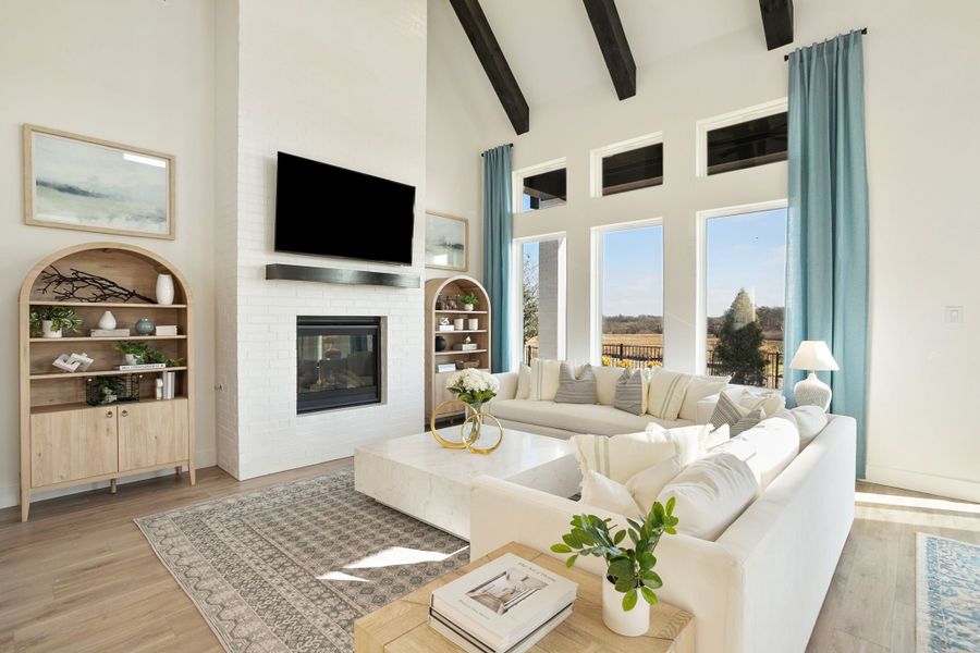 Furnished interior in a model home at Lily Creek at Sutton Fields in Aubrey (Image 108).