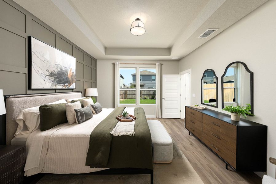 Furnished interior in a model home at Talley Fields in San Antonio (Image 28).