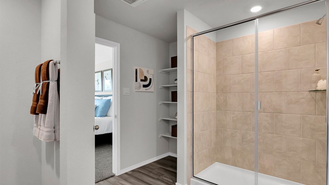 Furnished interior in a model home at Cedar Trails in Belton (Image 17).