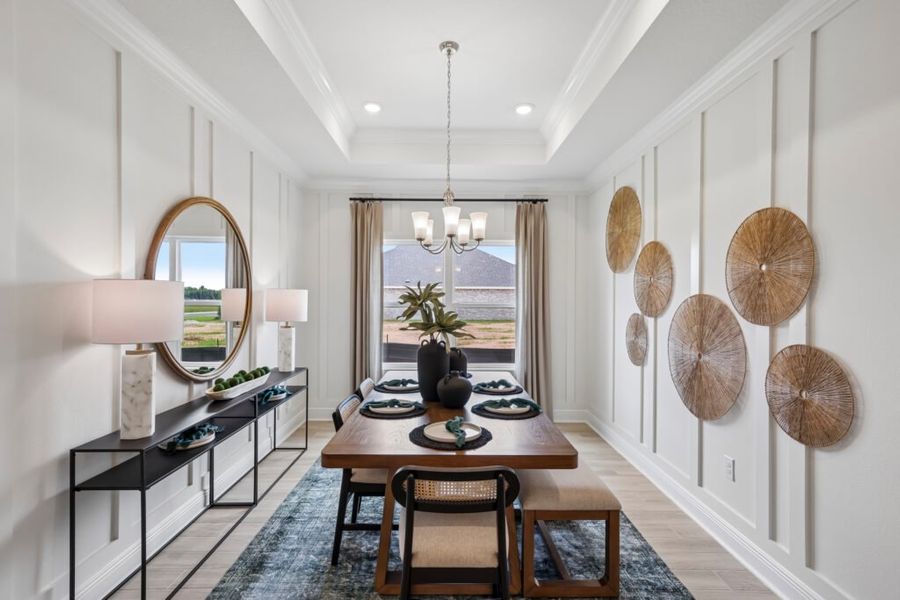 Furnished interior in a model home at Mahogany At Jubilee in Pace (Image 24).