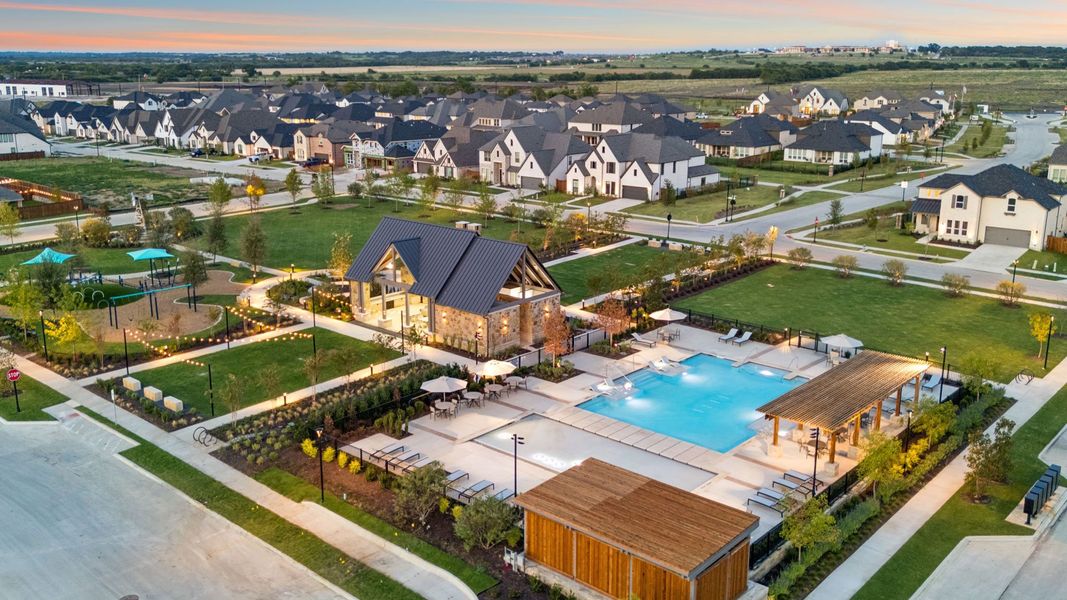 Aerial view of the North Sky 55' community in Celina, TX, showing layout and nearby surroundings (Image 1).