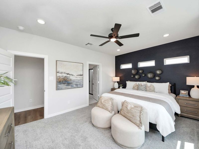 Furnished interior in a model home at Enclave at Newport in Crosby (Image 36).
