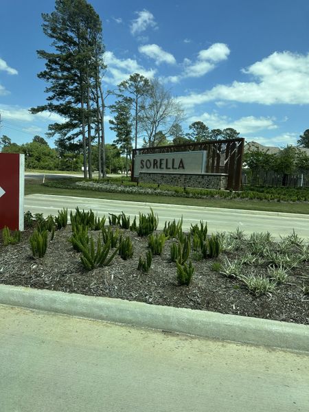 A welcoming entrance to the Sorella community by M/I Homes, featuring lush greenery in Tomball, TX. A welcoming entrance to the Sorella community by M/I Homes, featuring lush greenery in Tomball, TX.