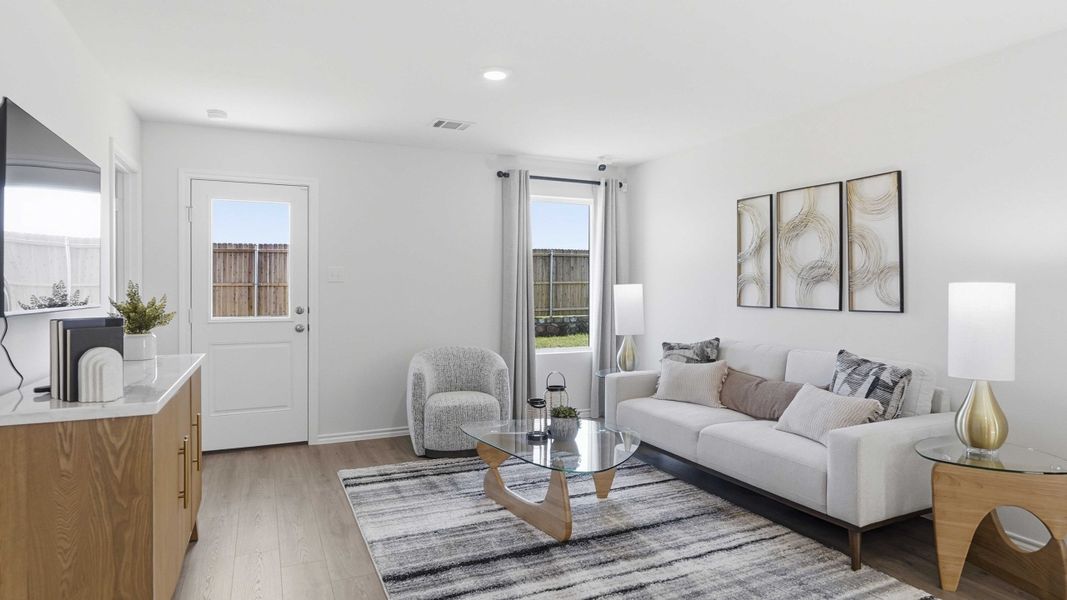 Furnished interior in a model home at Maplewood Meadows in Talty (Image 19). Furnished interior in a model home at Maplewood Meadows in Talty (Image 19).