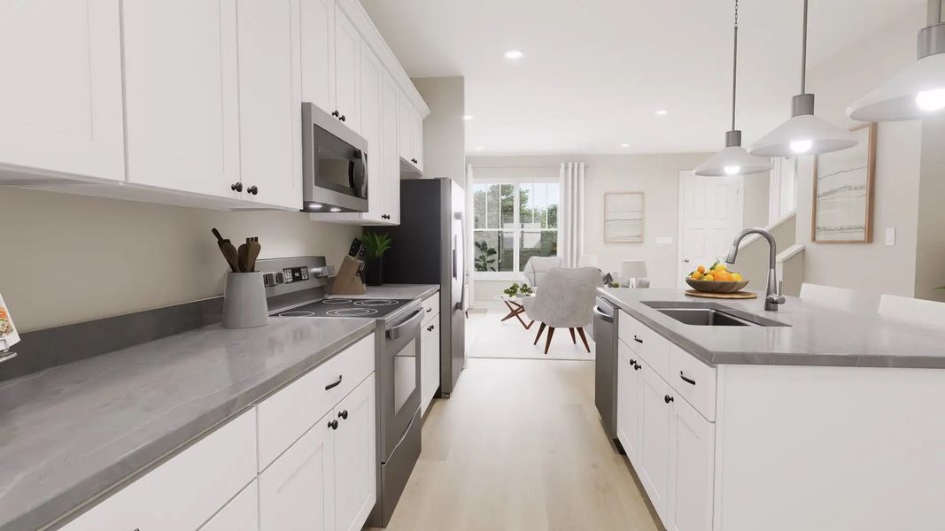 Furnished interior in a model home at Hamlin Meadows Townhomes in Winter Garden (Image 15). Furnished interior in a model home at Hamlin Meadows Townhomes in Winter Garden (Image 15).