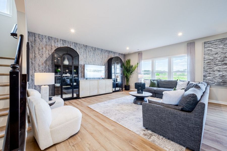 Furnished interior in a model home at Three Rivers in Rome (Image 29).