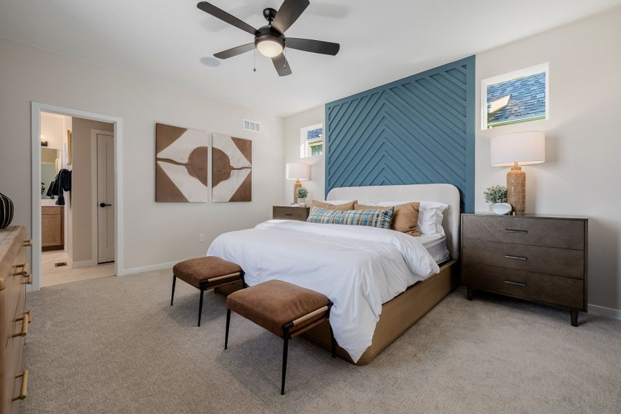 Furnished interior in a model home at Painted Prairie in Aurora (Image 50).