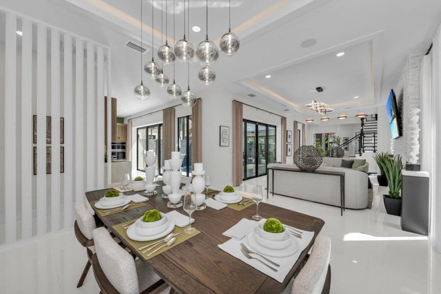 Furnished interior in a model home at Aqua in Bradenton (Image 224).