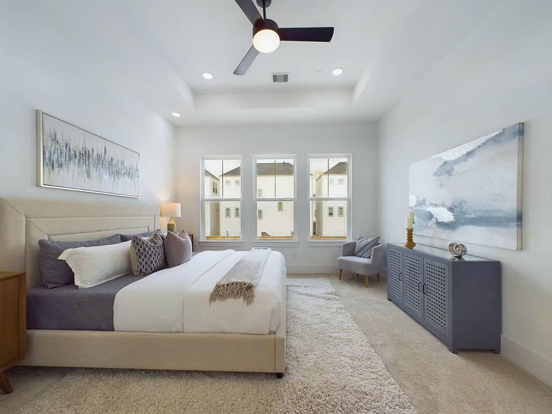 Furnished interior in a model home at Orange Spring Homes in Houston (Image 7).