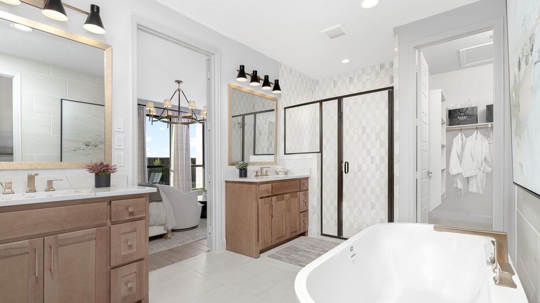 Furnished interior in a model home at Cambridge Crossing 50' in Celina (Image 9). Furnished interior in a model home at Cambridge Crossing 50' in Celina (Image 9).