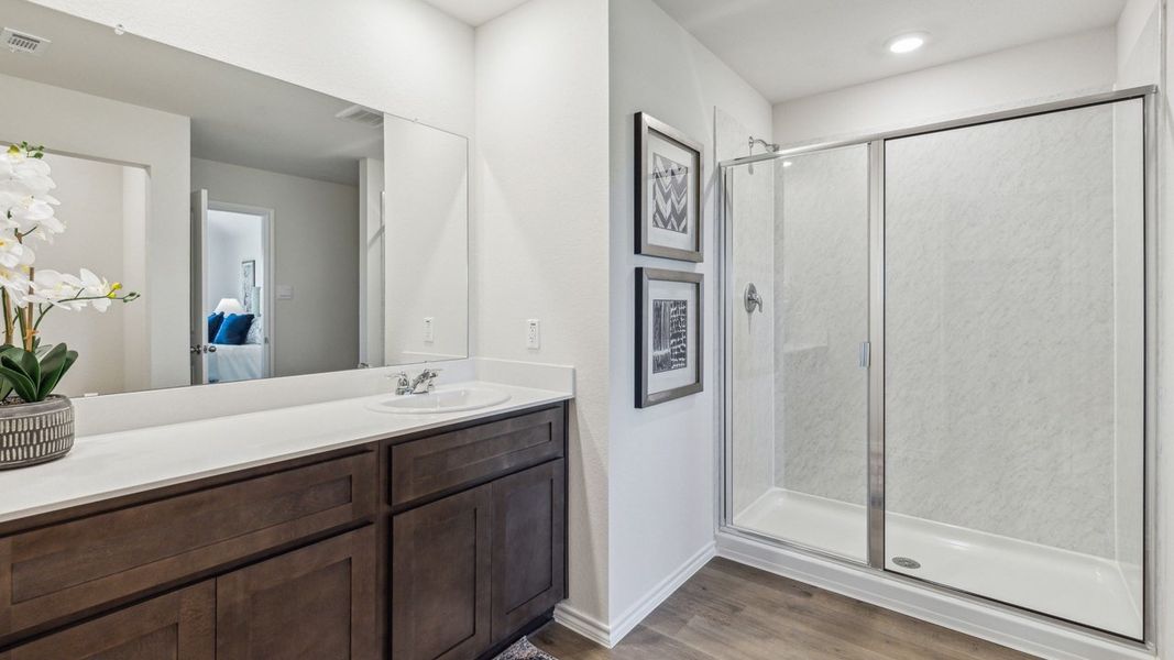 Furnished interior in a model home at Creeks at Burnett Trail in Canton (Image 17).