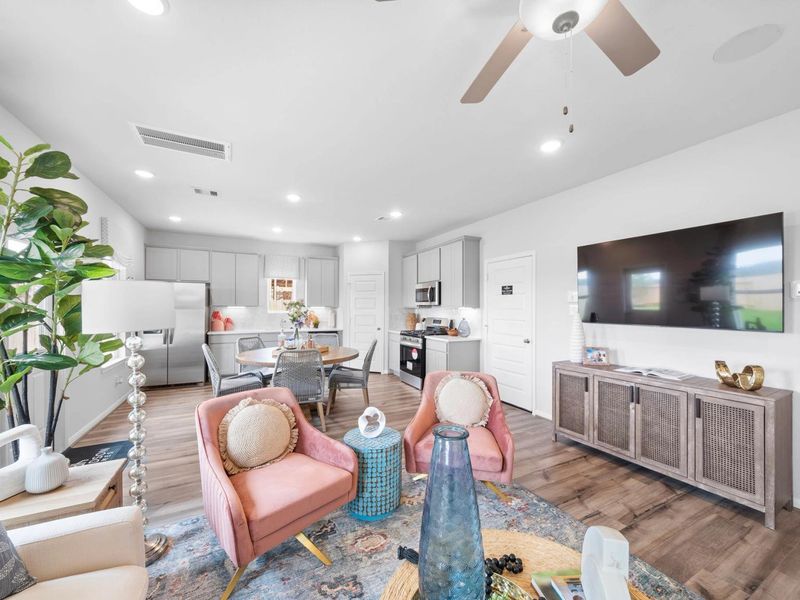 Furnished interior in a model home at Spring Branch Crossing in Conroe (Image 3).