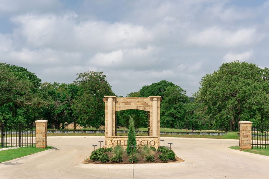 Entrance to the Villaggio community in Westlake, TX, featuring signage and landscaping (Image 3). Entrance to the Villaggio community in Westlake, TX, featuring signage and landscaping (Image 3).