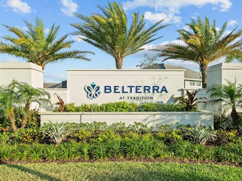Entrance to the BELTERRA community in Port St. Lucie, FL, featuring signage and landscaping (Image 2).