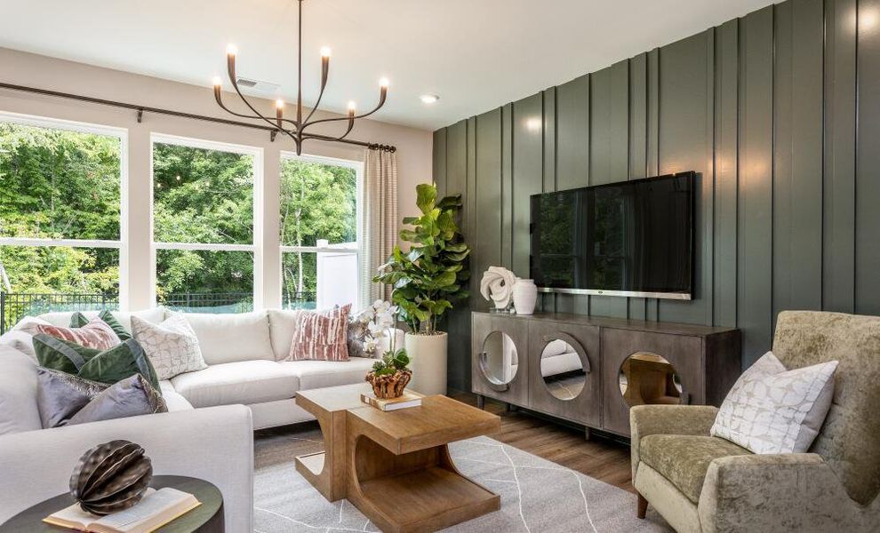 Furnished interior in a model home at Running Brook Townes in Durham (Image 4).