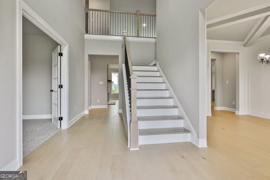 Furnished interior in a model home at Grove Park in Senoia (Image 8).