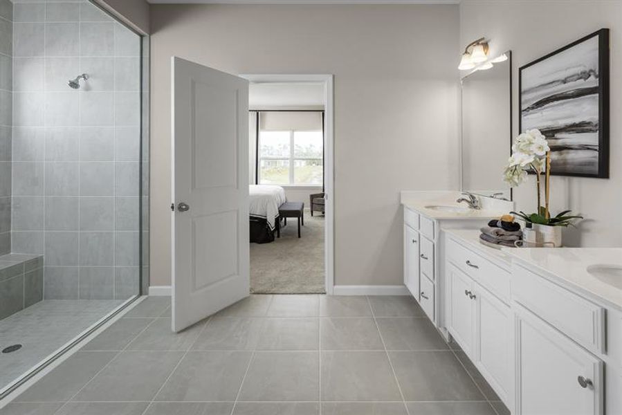 Owner’s suites feature dual vanities, elegant lighting, and transitional design touches. Owner’s suites feature dual vanities, elegant lighting, and transitional design touches.