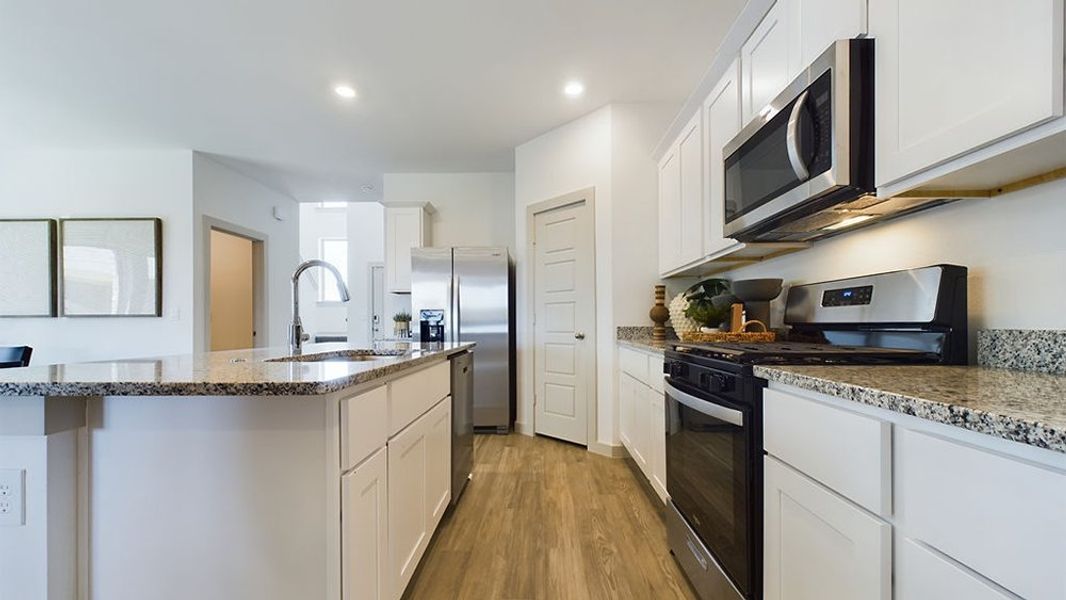 Furnished interior in a model home at Overlook West in Wolfforth (Image 4).