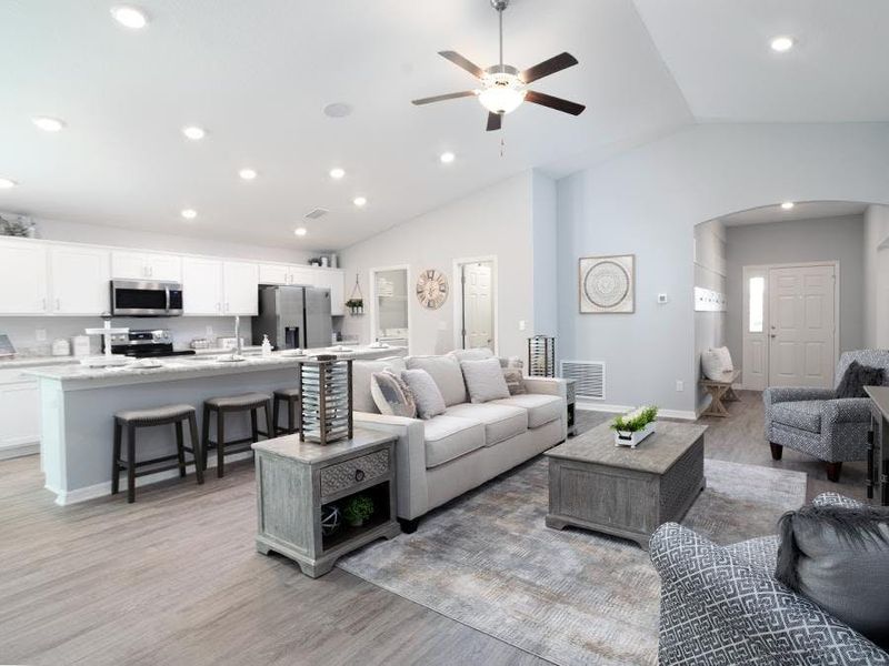 Homes features open-concept living, perfect for gathering with family and friends - Raychel model home in Palmetto, FL