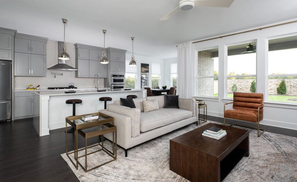 Furnished interior in a model home at Provence 50s in Austin (Image 10).