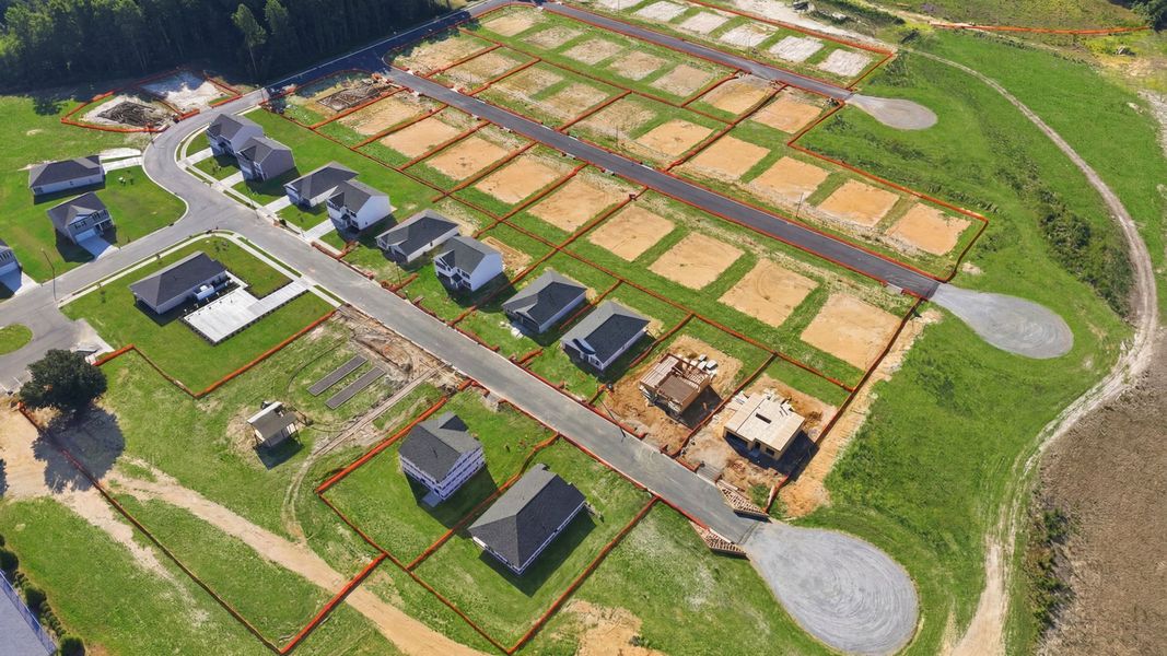 Aerial view of the Bynum Farms community in Farmville, NC, showing layout and nearby surroundings (Image 12).
