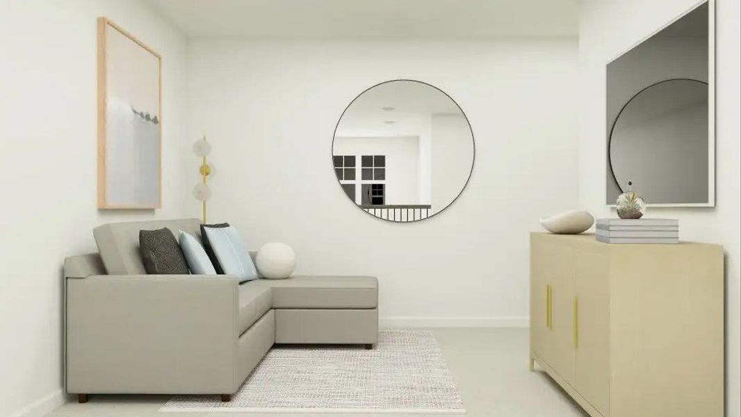 Furnished interior in a model home at Wesley Downs in Durham (Image 4). Furnished interior in a model home at Wesley Downs in Durham (Image 4).