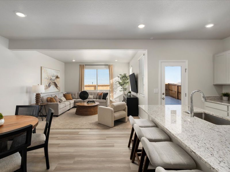 Furnished interior in a model home at Lake Bluff in Greeley (Image 12).