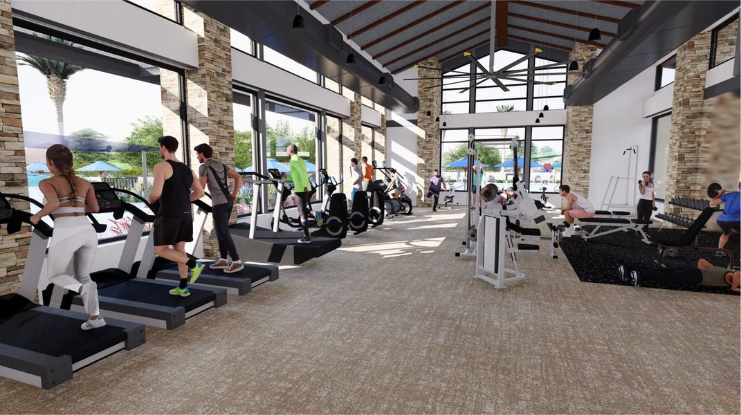 Fitness center amenity interior