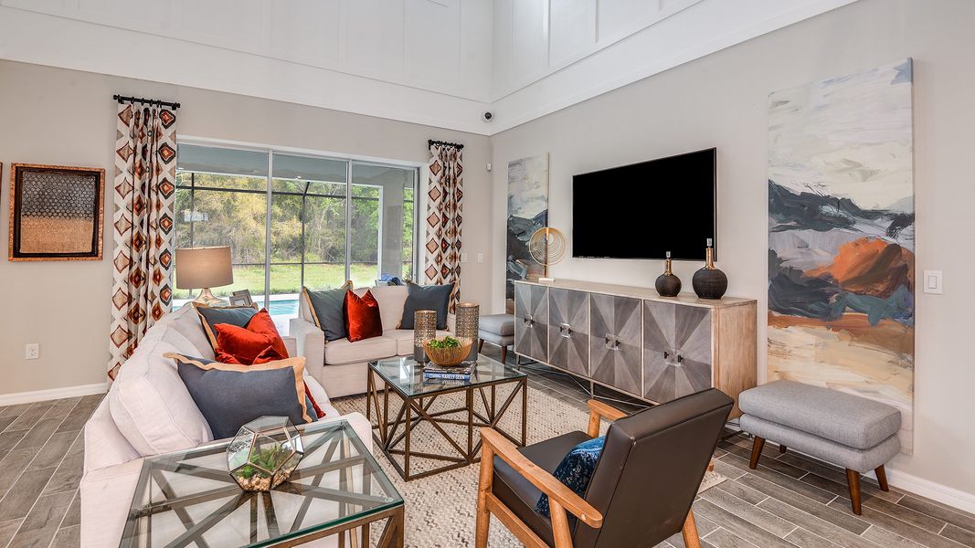 Furnished interior in a model home at The Cove at West Port in Port Charlotte (Image 47). Furnished interior in a model home at The Cove at West Port in Port Charlotte (Image 47).