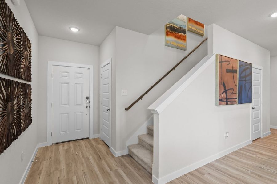 A staircase in a house.