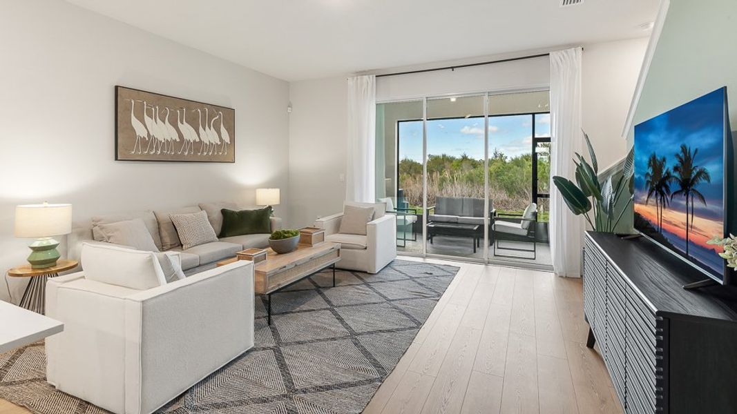 Furnished interior in a model home at The Gardens at Bay Street in Sarasota (Image 6). Furnished interior in a model home at The Gardens at Bay Street in Sarasota (Image 6).