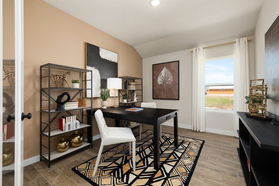 Furnished interior in a model home at Alberta Heights in Edinburg (Image 41).