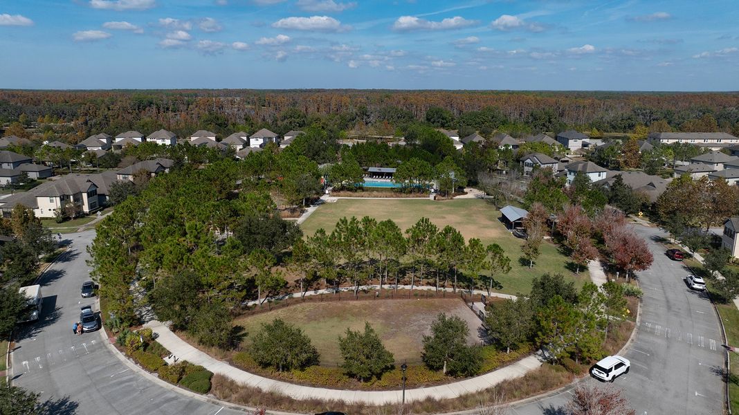 Aerial view of the Soleta at Starkey Ranch – Executive Series community in Odessa, FL, showing layout and nearby surroundings (Image 1). Aerial view of the Soleta at Starkey Ranch – Executive Series community in Odessa, FL, showing layout and nearby surroundings (Image 1).