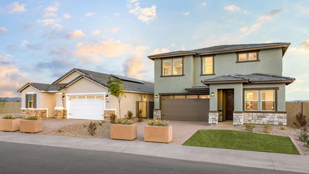Front exterior of a home in the Willows at Bella Vista Farms community, located in San Tan Valley, AZ (Image 3).
