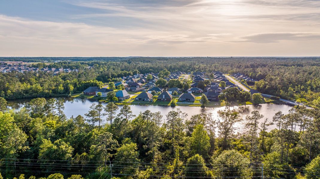 Aerial view of the Cantonment community in Cantonment, FL, showing layout and nearby surroundings (Image 9).
