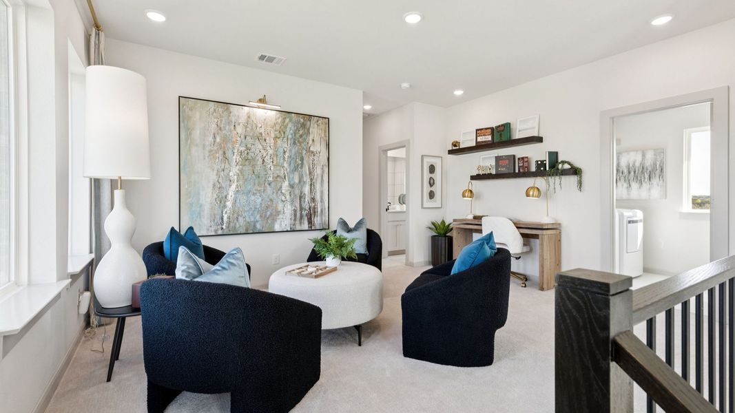 Furnished interior in a model home at Painted Tree - Woodland North in McKinney (Image 26).