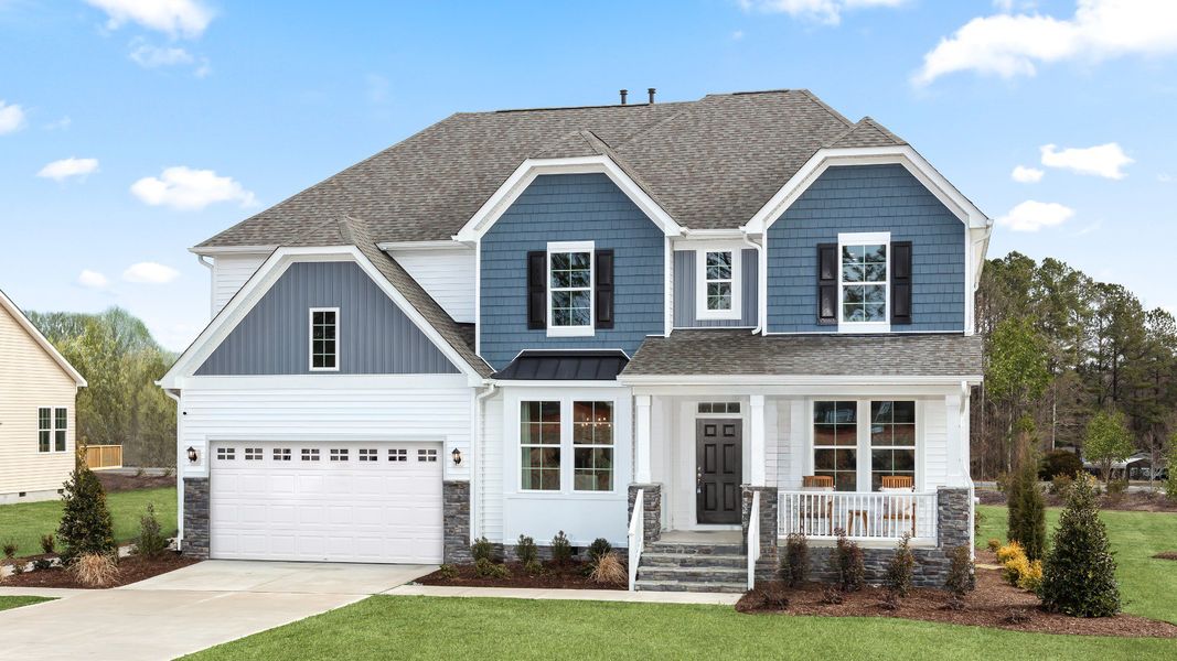 Front exterior of a home in the Weldon Village community, located in Knightdale, NC (Image 1).
