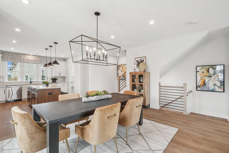 Furnished interior in a model home at Mews at Holding Village in Wake Forest (Image 47).