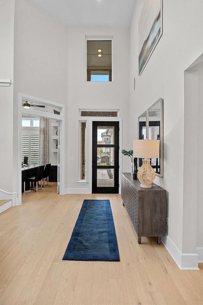 Furnished interior in a model home at Lakeside at Tessera - 50' in Lago Vista (Image 16). Furnished interior in a model home at Lakeside at Tessera - 50' in Lago Vista (Image 16).