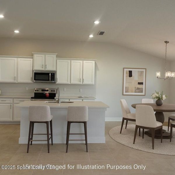 Furnished interior in a model home at Courtyard at Waterstone in Palm Bay (Image 3).