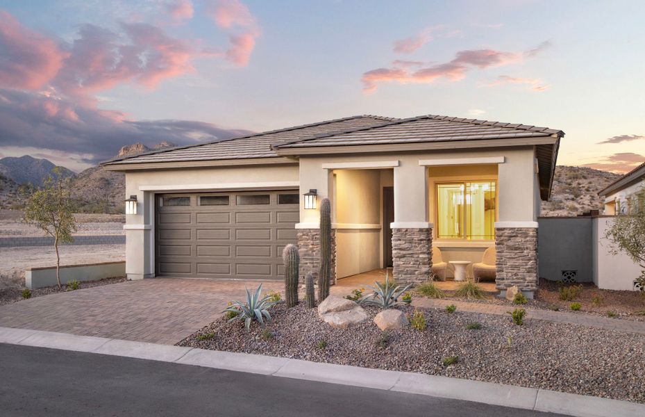 Front exterior of a home in the Regent Hills - Meadow Series community, located in Buckeye, AZ (Image 12).