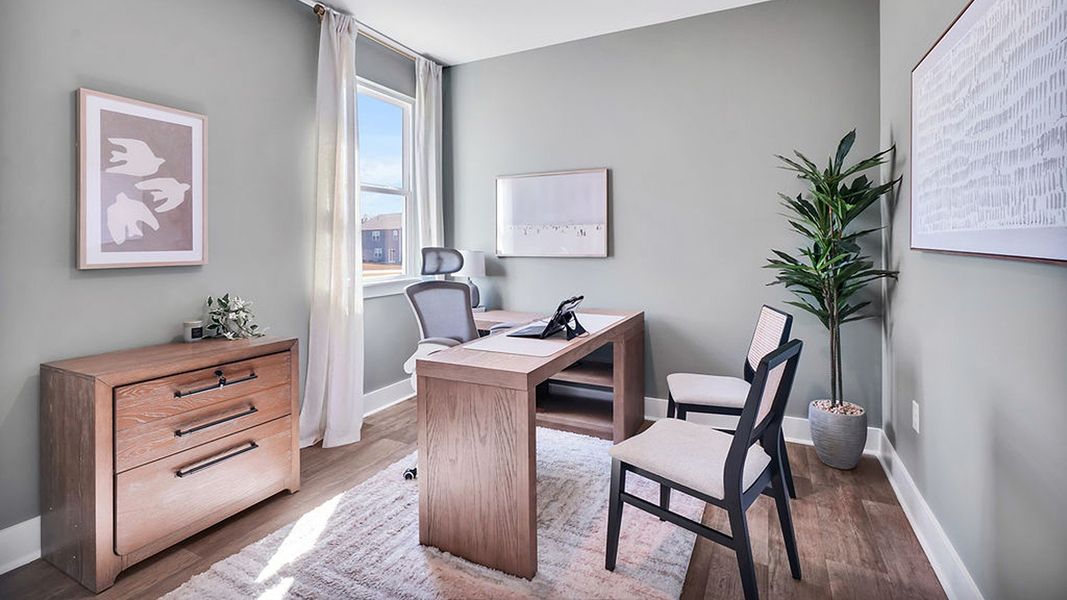 Furnished interior in a model home at Cedar Hill Landing in Navassa (Image 10).