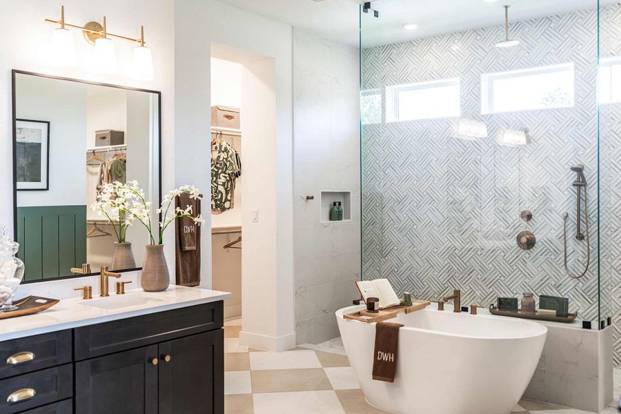 Furnished interior in a model home at Kissing Tree – Vista Series in San Marcos (Image 9).