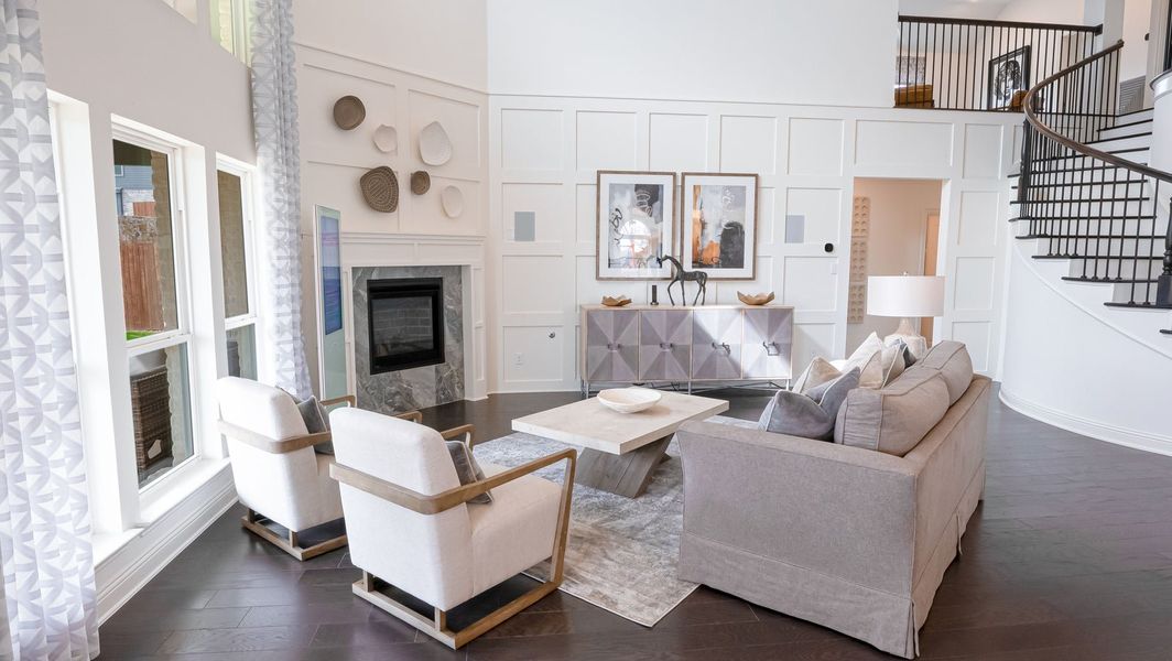 Furnished interior in a model home at High Country in Burleson (Image 3).