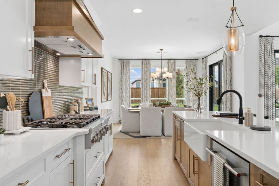 Furnished interior in a model home at Sweetgrass 65s in Haslet (Image 12).